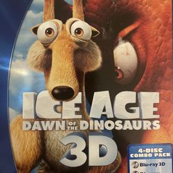 ICE AGE DAWN Of The DINOSAURS 3D (3D Blu-Ray + Blu-Ray + DVD + Digital-2011)