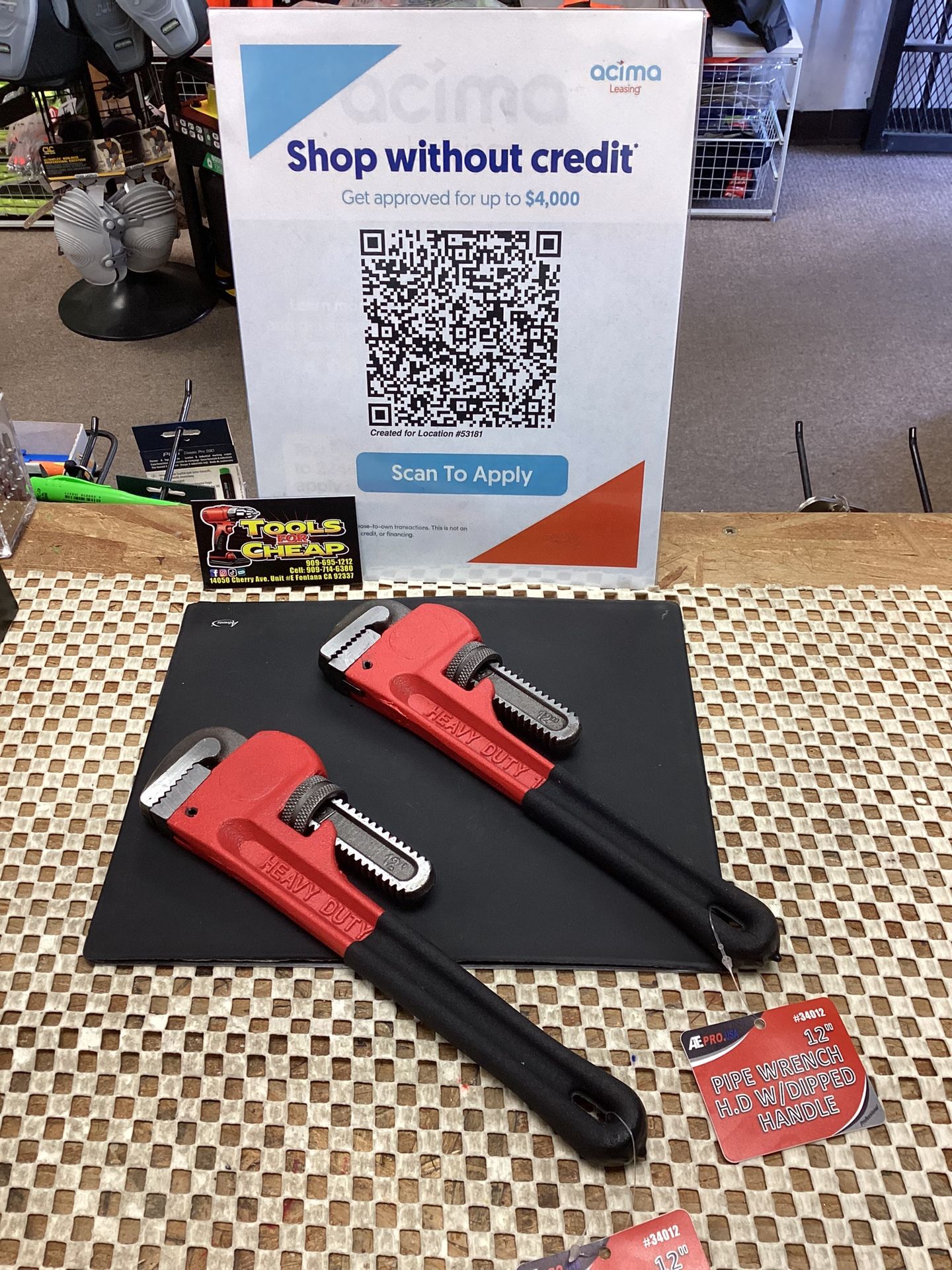 ATE PRO USA 12” Pipe Wrench H.D W/ Dipped Handle $10 EACH 