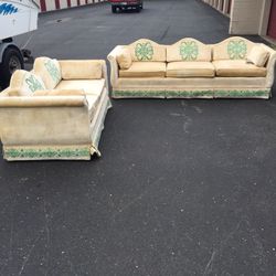 Vintage great condition sofa loveseat velvet