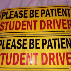 2 USED Student Driver Please Be Patient Car Magnet
