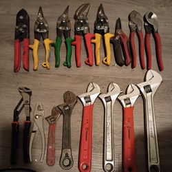 Crescent Adjustable Wrench & Pliers AND Wiss Snips Shears Cutters