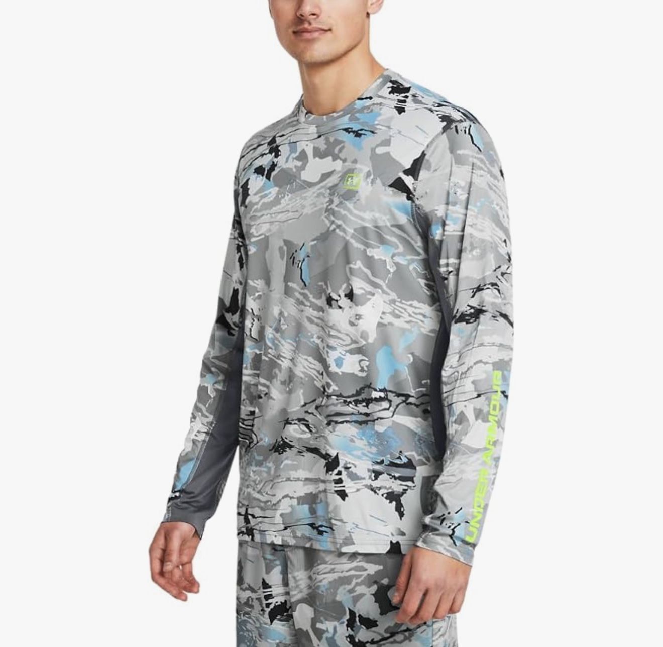 Under Armour Iso-chill Men Sz S Shore Break Camo Loose Fishing Long-Sleeve Shirt