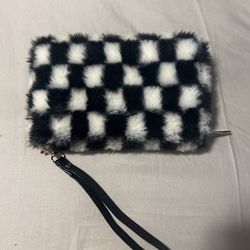 Fuzzy Checkered Wallet 