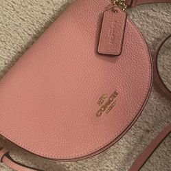 Coach Pink Half Moon Crossbody Bag