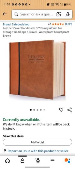 Leather Cover Handmade DIY Family Album For Storage Weddings & Travel - Waterproof & Dustproof Brown