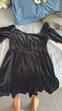 Black velvet dress