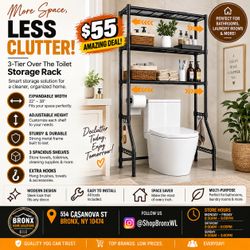 3-Tier Over The Toilet Storage Rack