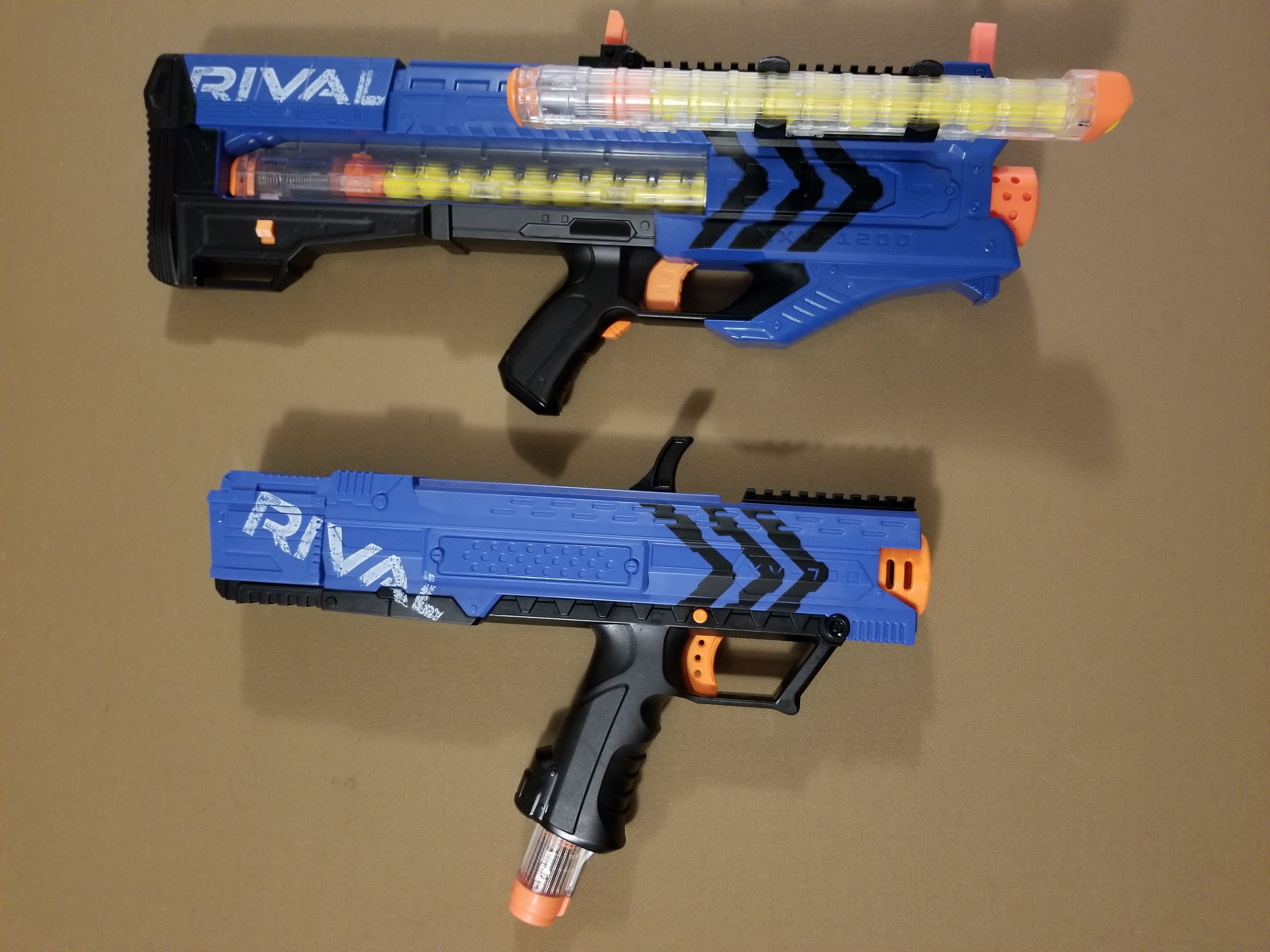 Nerf Rival guns XV-700 and MVX-1200