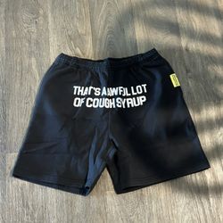 Black Awful Lot Of Cough Syrup Shorts 