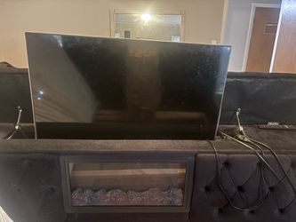 King size bed with fireplace & tv