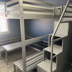 Full Loft Bed With Table 