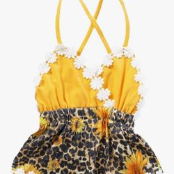 TODDLER AND BABY SUNFLOWER BODYSUITS 