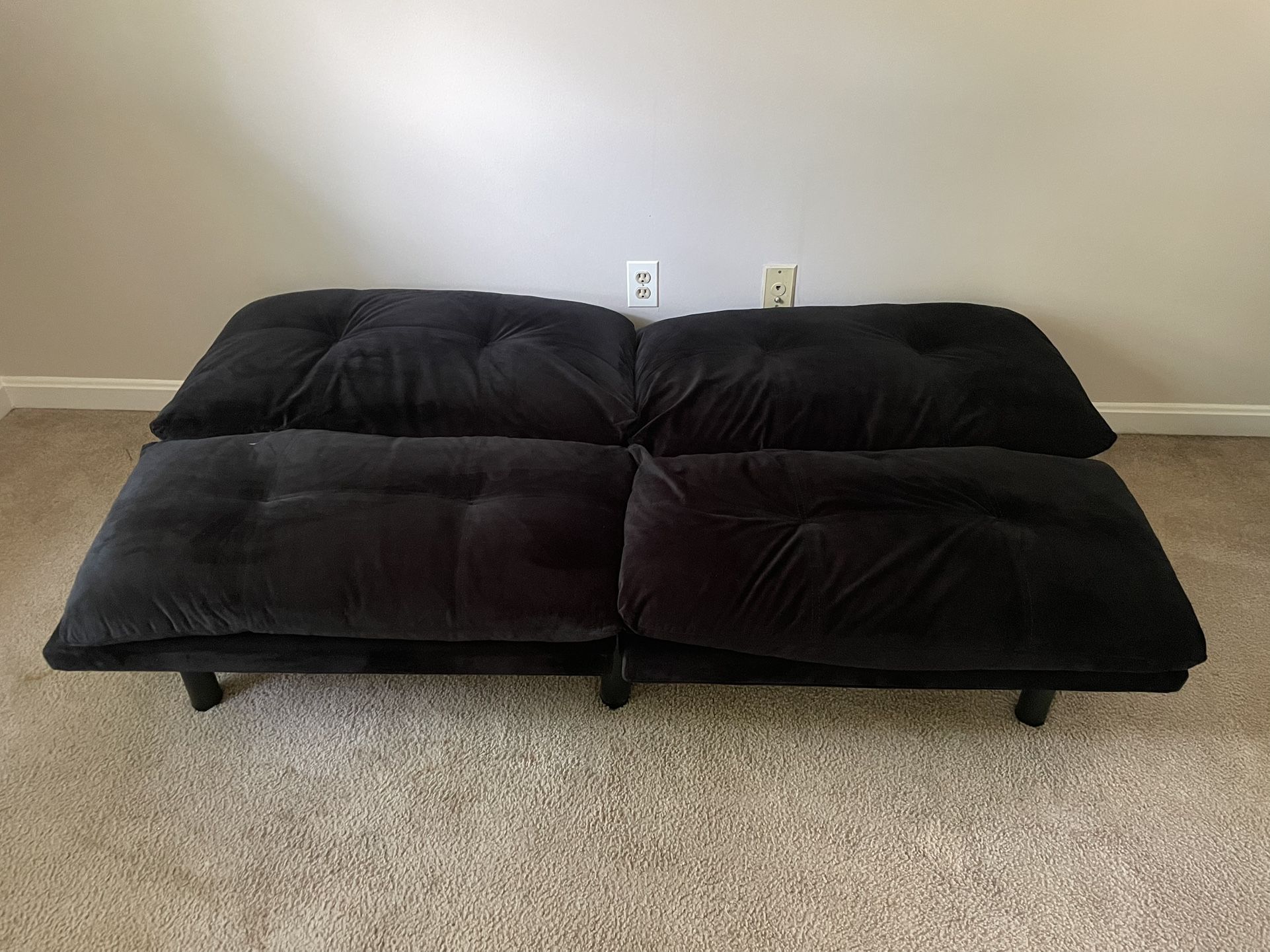 Black Twin XL Futon