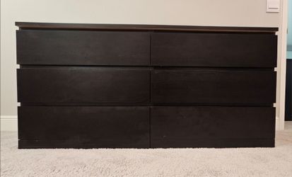 IKEA MALM 6-Drawer Double Dresser Black-Brown