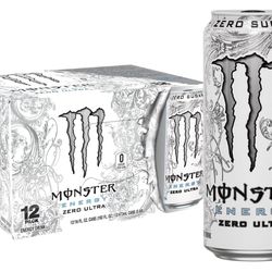 Monster Energy, Zero Ultra, Sugar Free Energy Drink, 12 Pack - 16 Fl Oz