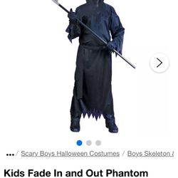Phantom costume with fade in/fade out glasses
