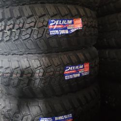 (4) 275/70r18 Delium M/T Tires 275 70 18 Inch MT 10-ply LT E Rated 33