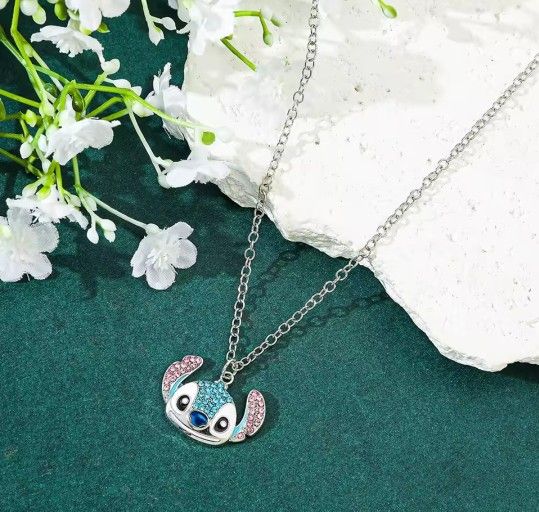 Stitch Inspired Rhinestone Necklace