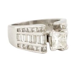 Platinum 1.10 ct Diamond Princess Cut Engagement Ring