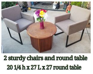 2 chairs with small table