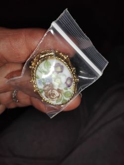 Porcelain brooche Rose designs 