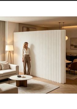Paper Room Divider, Foldable Accordion Partition Wall, Freestanding Lightweight Privacy Screen for Home, Office, Bedroom, Events, Exhibitions, No Asse
