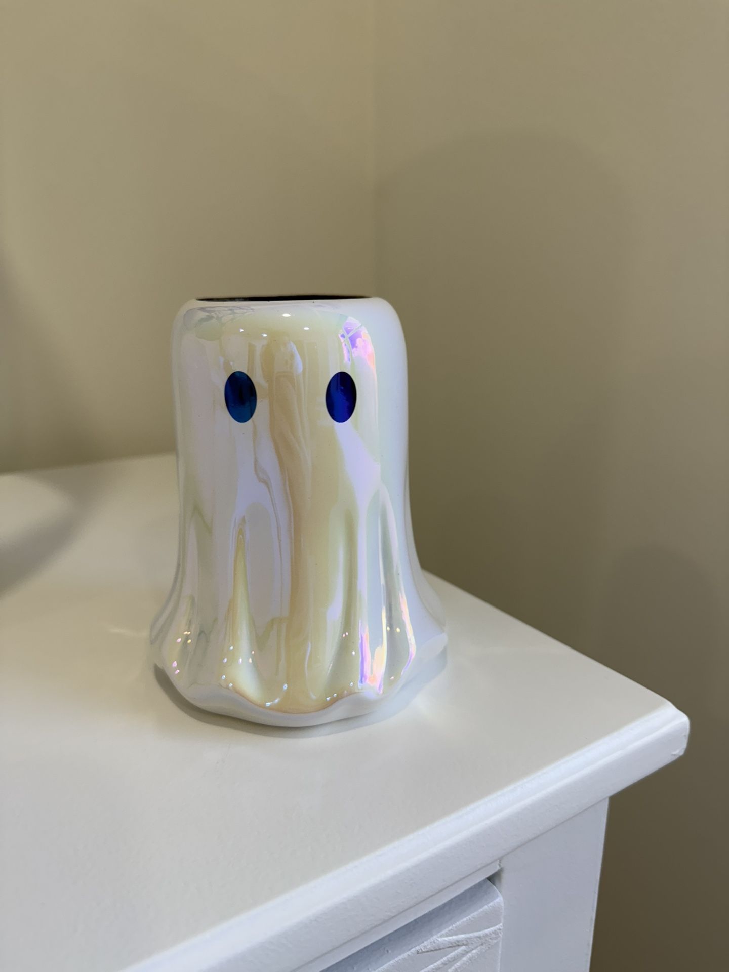 Ceramic Ghost Empty Candle Planter Pot