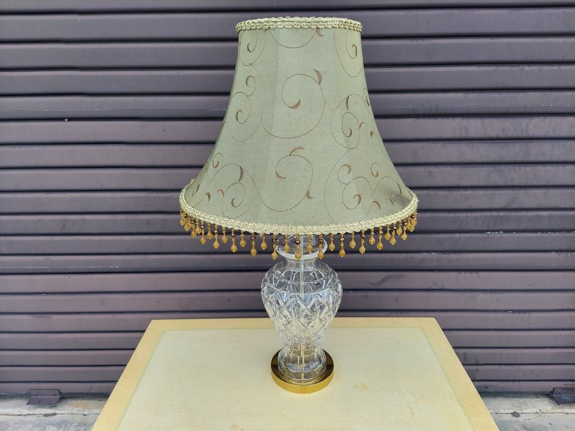 Beautiful Vintage Waterford Crystal Ginger Jar Shape Lamp with Brass.