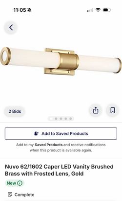 Nuvo Caper LED Vanity Light Brushed Brass