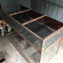 Early 1900s Antique Oak Display Case