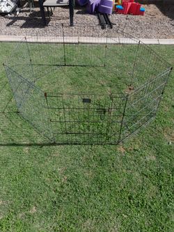 8 panel Metal Pet Dog Fencing Enclosure With Door Puppy Play Pen foldable 16 ft long Read Description