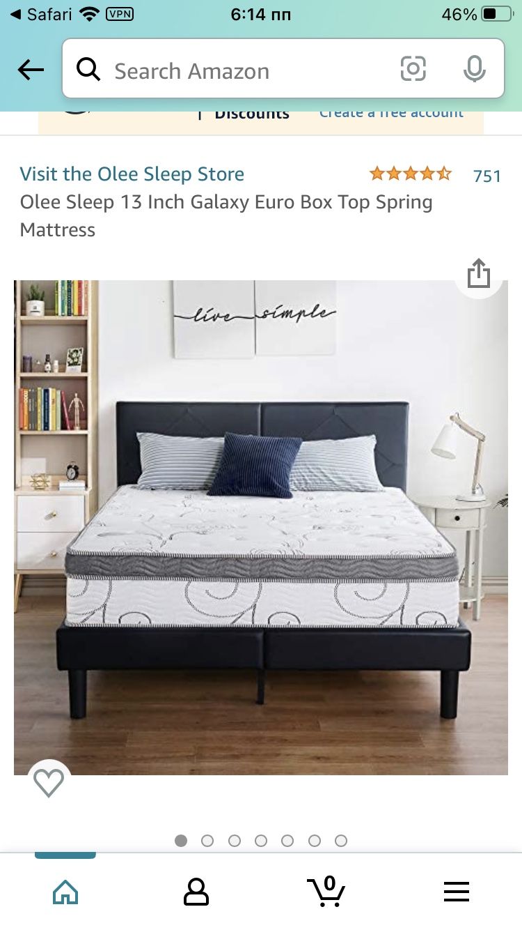 New 13 Inch King Size Galaxy Euro Box Top Spring Mattress