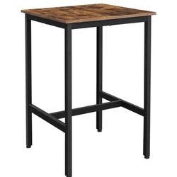 Bar Table, Sturdy Metal Frame Kitchen Dining Table, High Top Pub Table, Height Cocktail Table