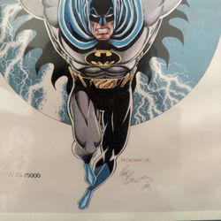 Batman by Pat Broderick — Signed & Numbered Lithograph #1106/5000 — Framed