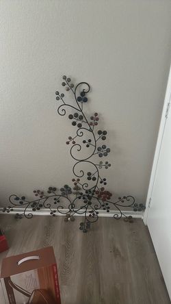Metal Scroll Wall Art with Colorful Orbs