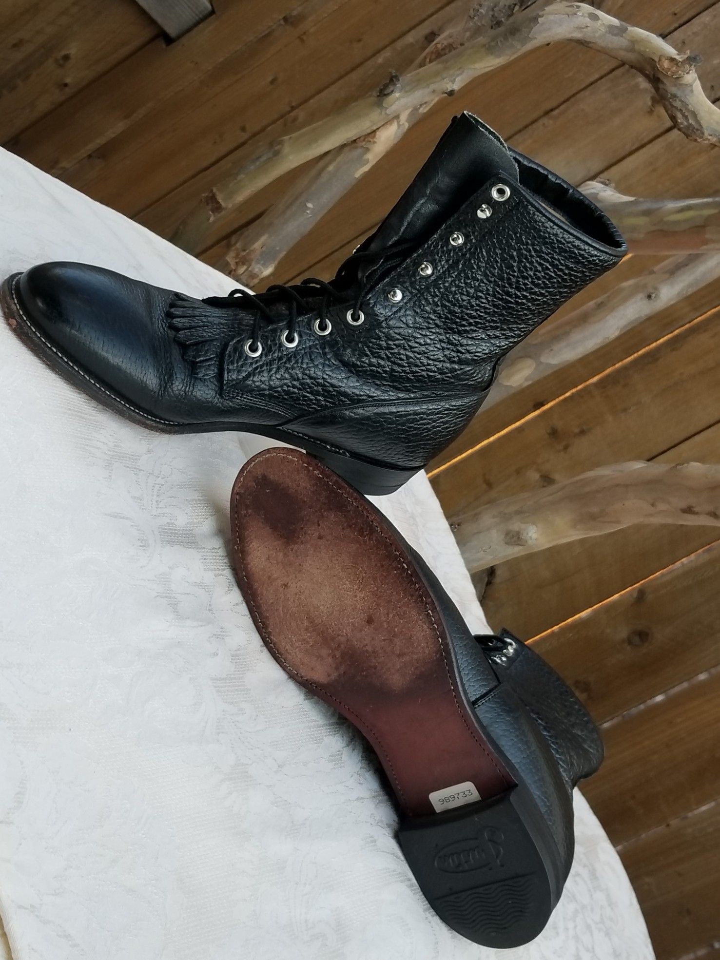 justin boots lacers