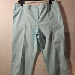 Talbots womens signature fit capri pants size 16P Teal Blue