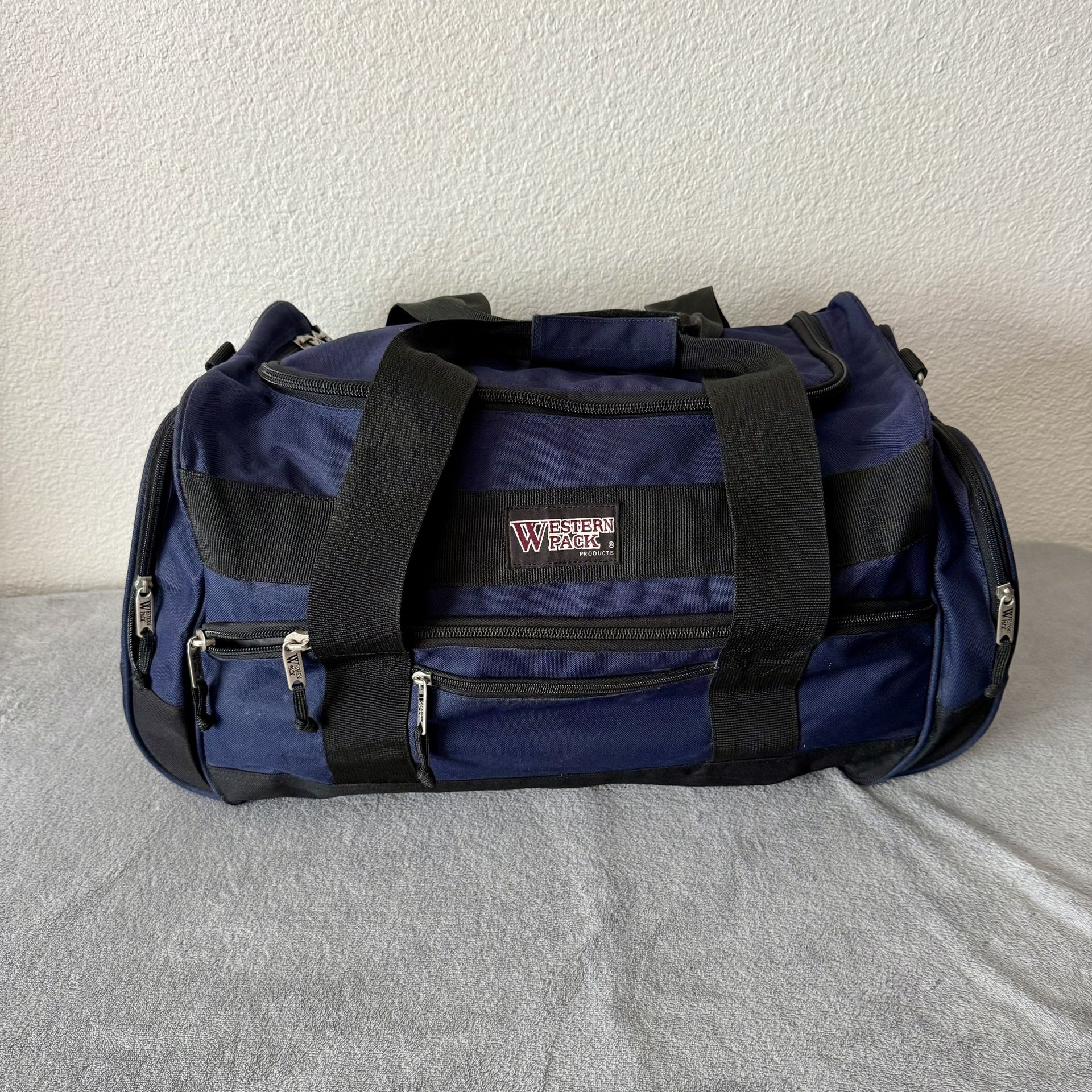 Western Pack Blue Duffel Bag