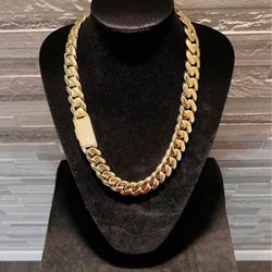 Miami Cuban Link Gold Plated Chain Necklace 20mm