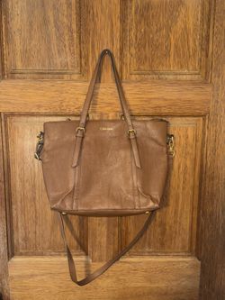 Calvin Klein Brown Leather Tote Bag