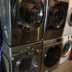 Washer and Dryer Set Stainless Steel 