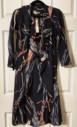 Womens Silk Satin Floral Print Robe 