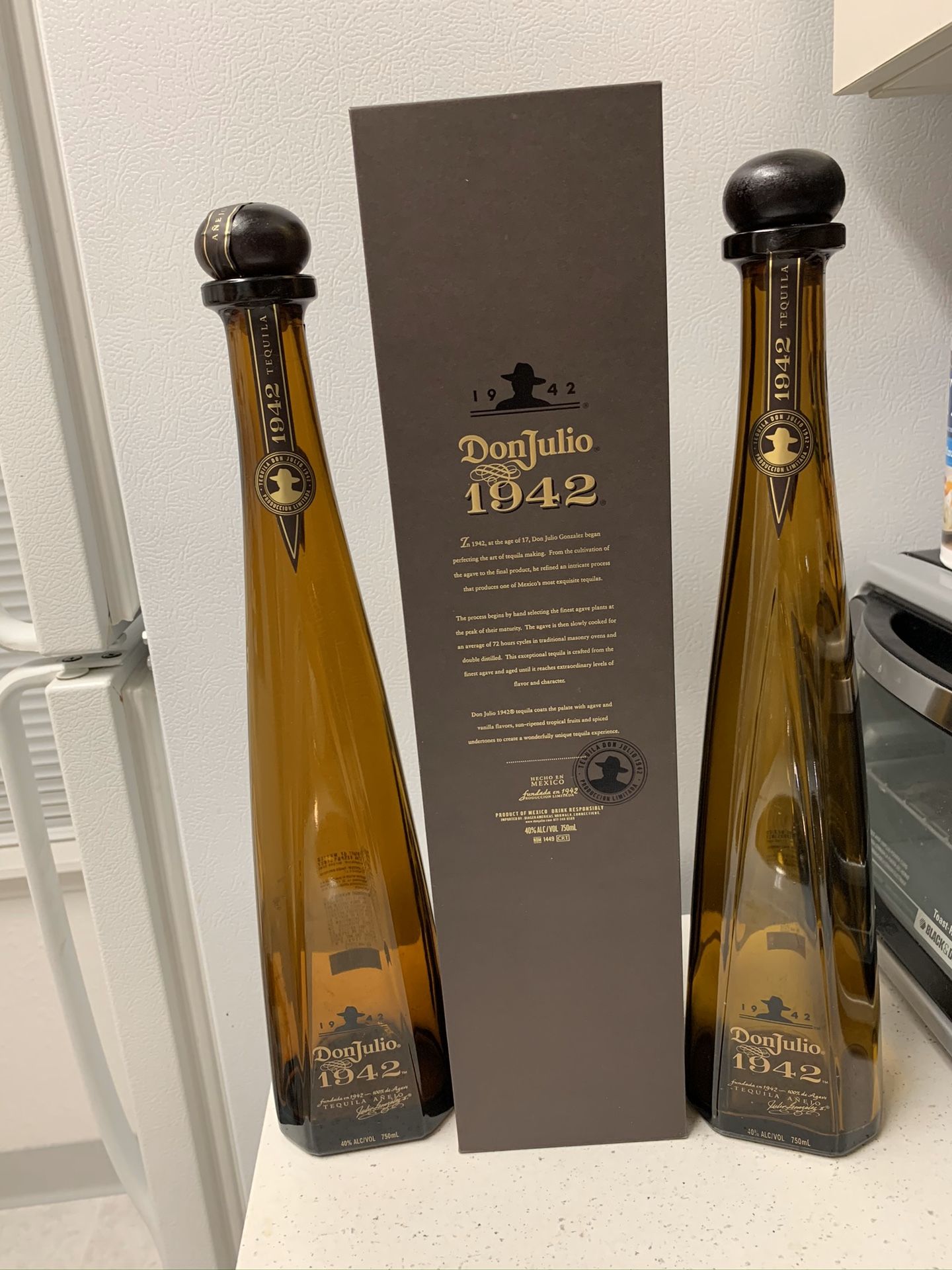 2 Empty Don Julio 1942 bottles w/ 1 box for Sale in Westland, MI OfferUp
