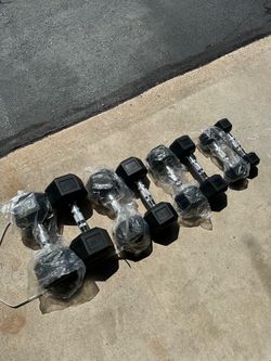 Rubber Hex Dumbbell Set 5–20 lb