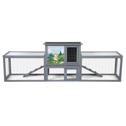 Coziwow 94.5″L 2-Story 3-Compartment Rabbit Hutch