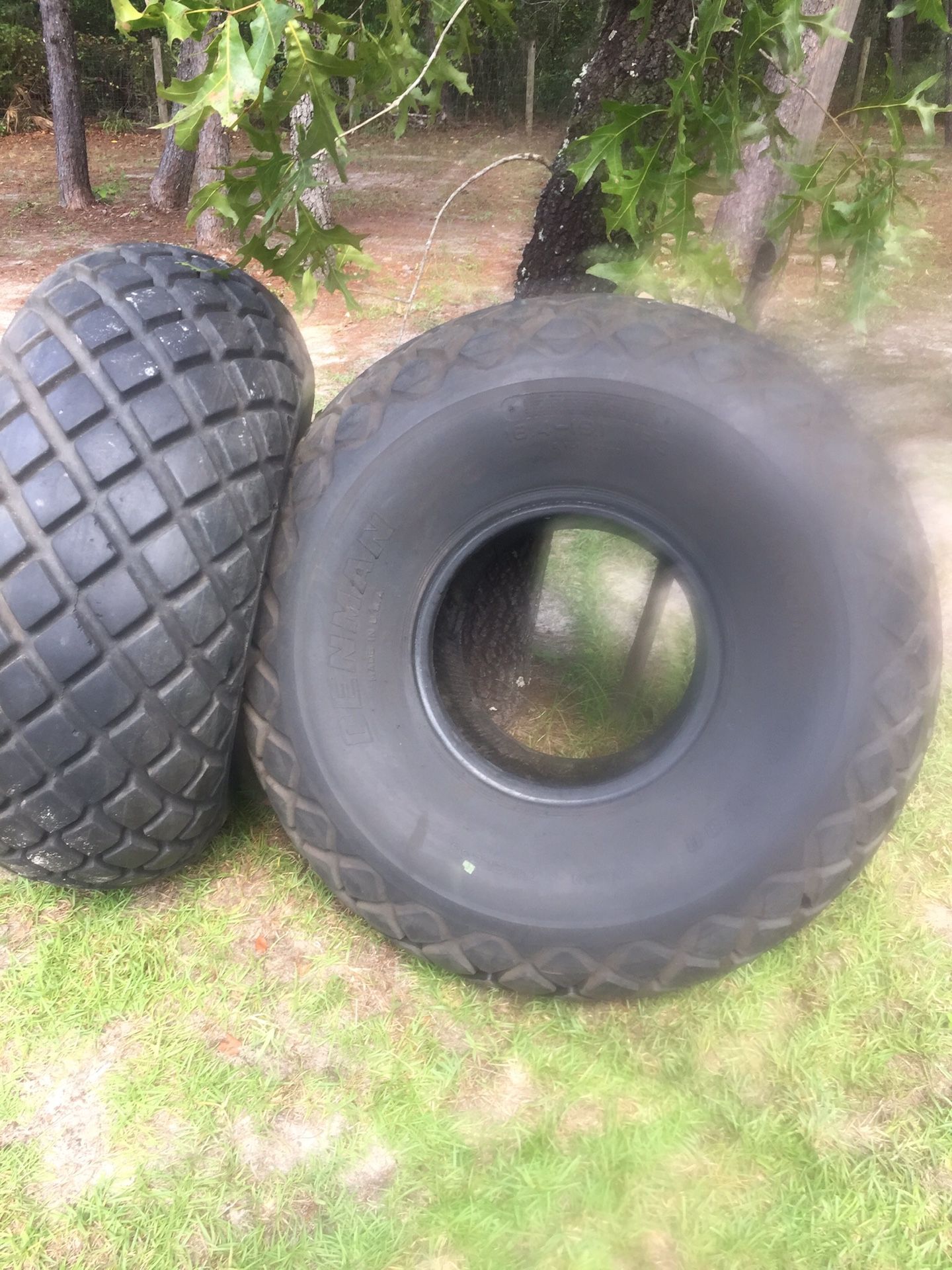 18.4x16.1 R3 Industrial Turf Tires for a tractor
