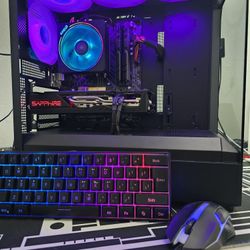 Gaming pc desktop computer ryzen 7 2700, rx 5600 xt, 16 gb ram, nvme, argb, wifi bundle 