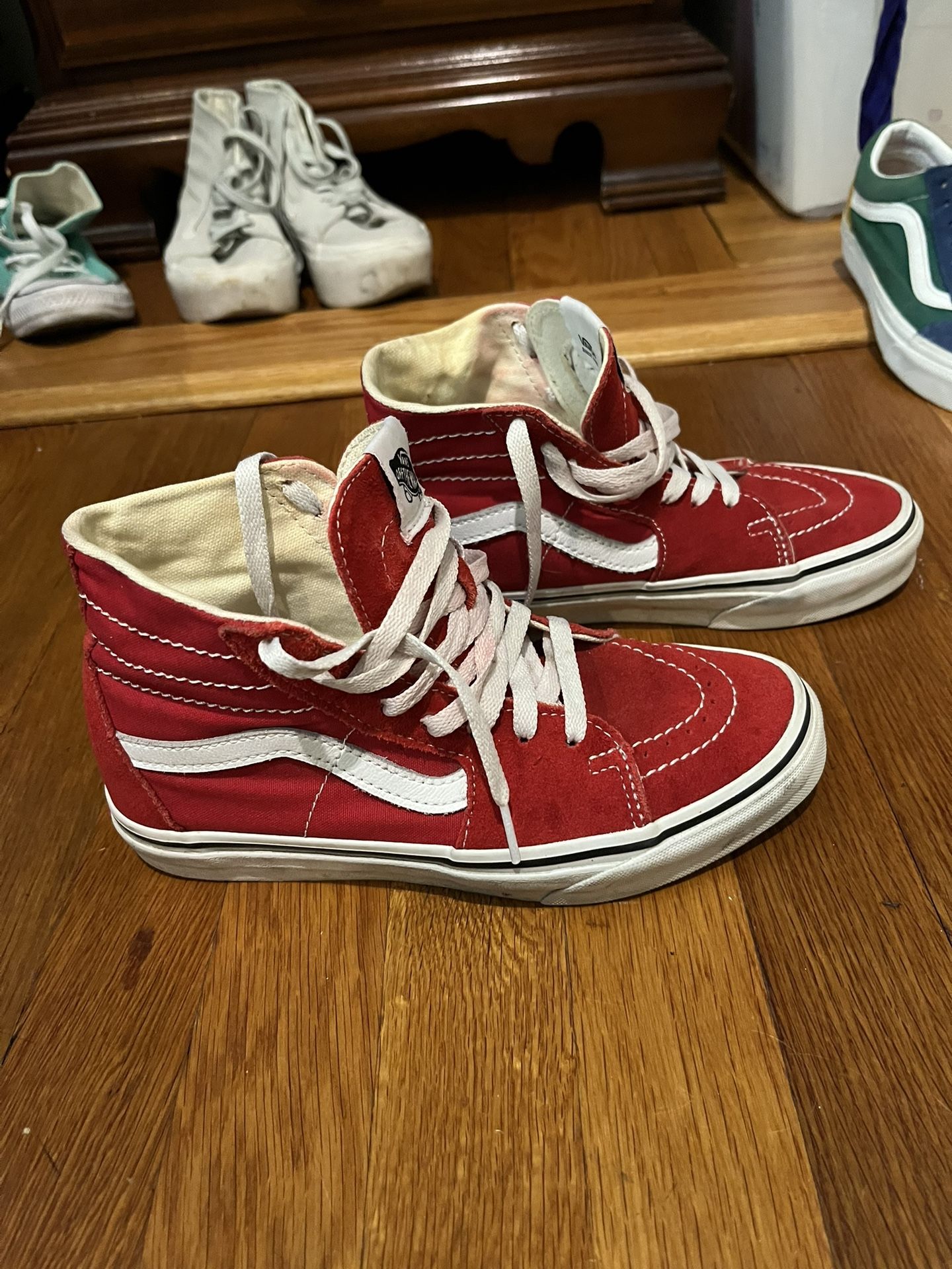 Vans Classic Red Suede Hightops - Women’s 6.5
