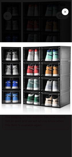 Stackable Clear Shoe Storage Boxes Set