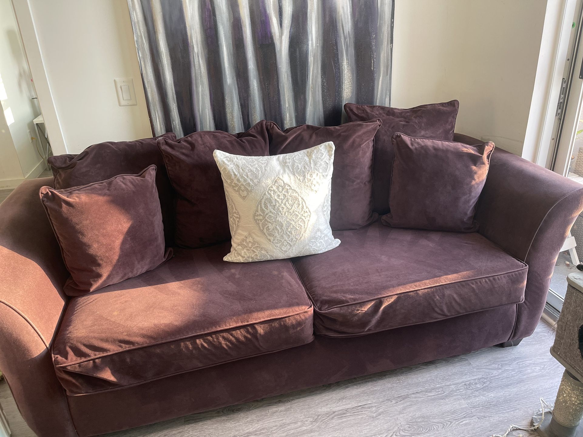 Eggplant Couch And Love Seat